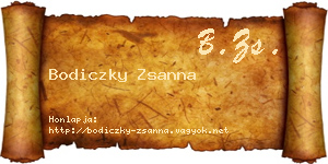 Bodiczky Zsanna névjegykártya